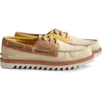 Sperry Cloud Authentic Original Seersucker 3-eye Zlte - Panske Mokasíny